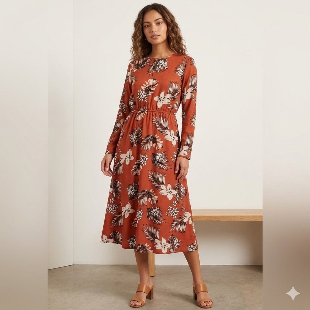 Tofisa Floral Dress - Size M - Made in Türkiye